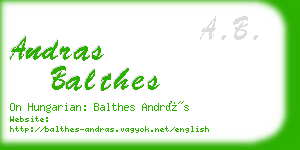 andras balthes business card